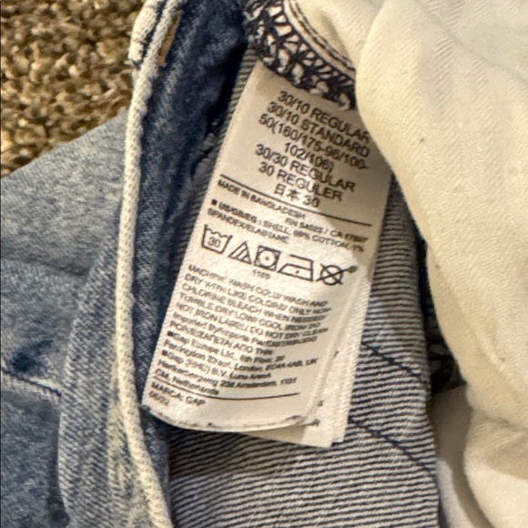 GAP Women's 90s Loose High Rise Straight Leg Jeans Light Blue size 30/10 Ripped - Picture 11 of 11